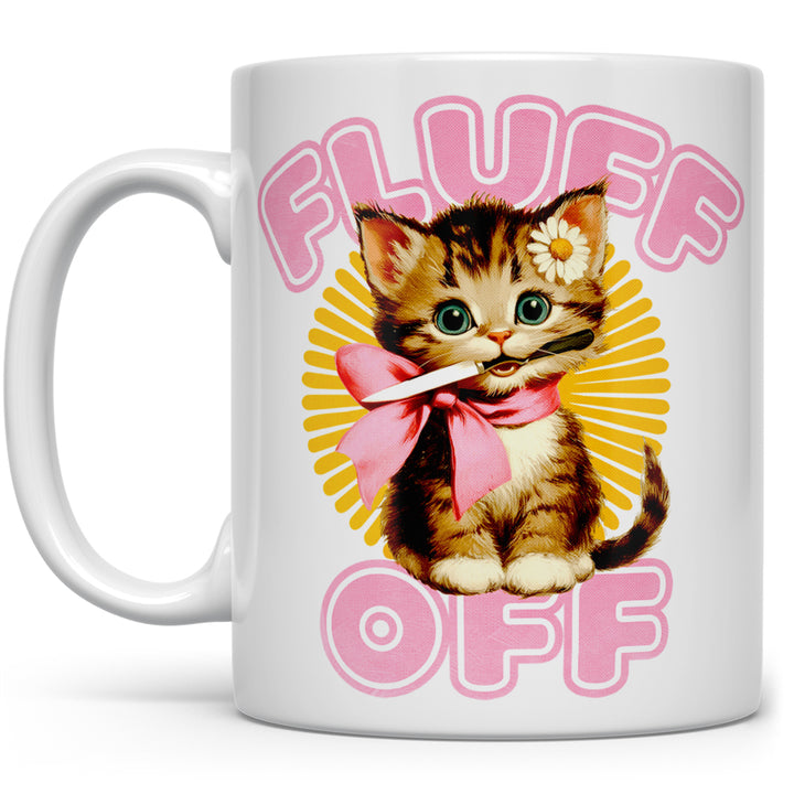 Retro Fluff Off Cat Mug