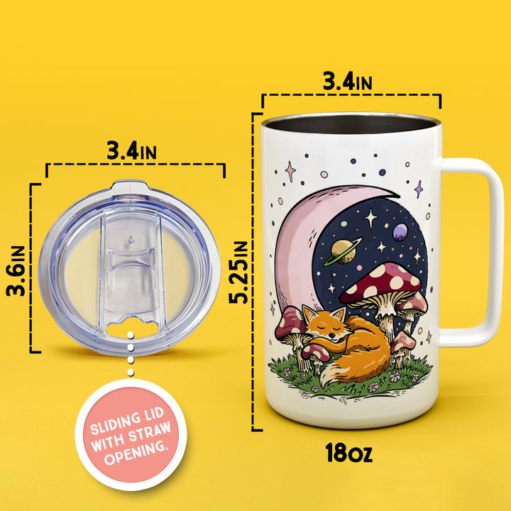Sleeping Moon Fox Insulated Travel Mug