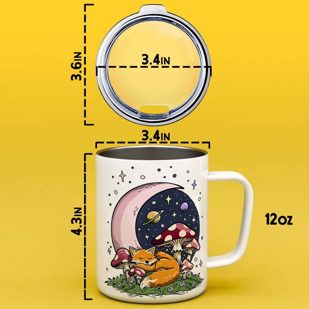 Sleeping Moon Fox Insulated Travel Mug