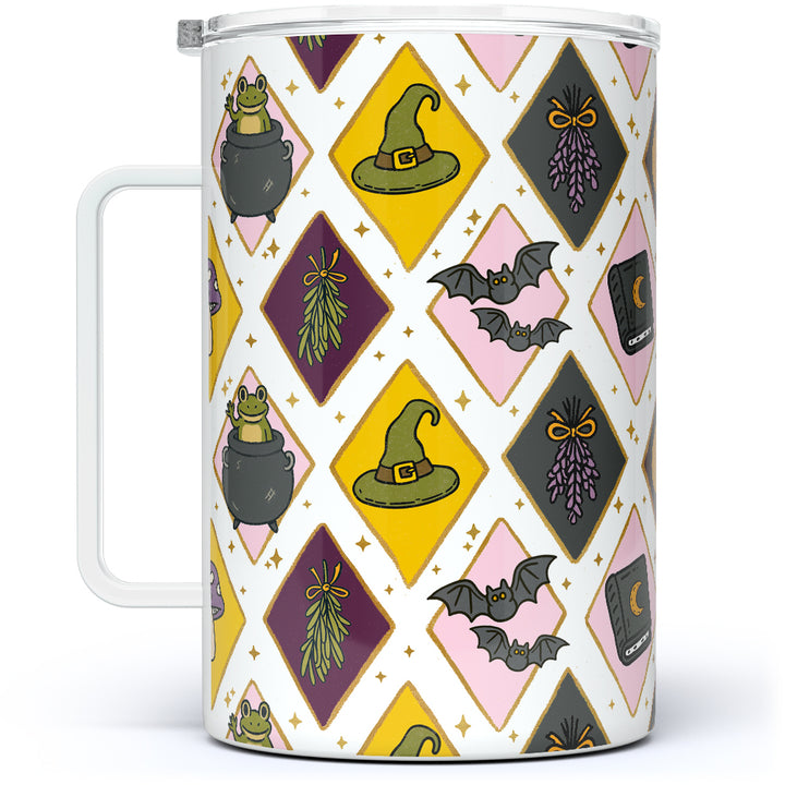 Witchy Pattern Insulated Travel Mug