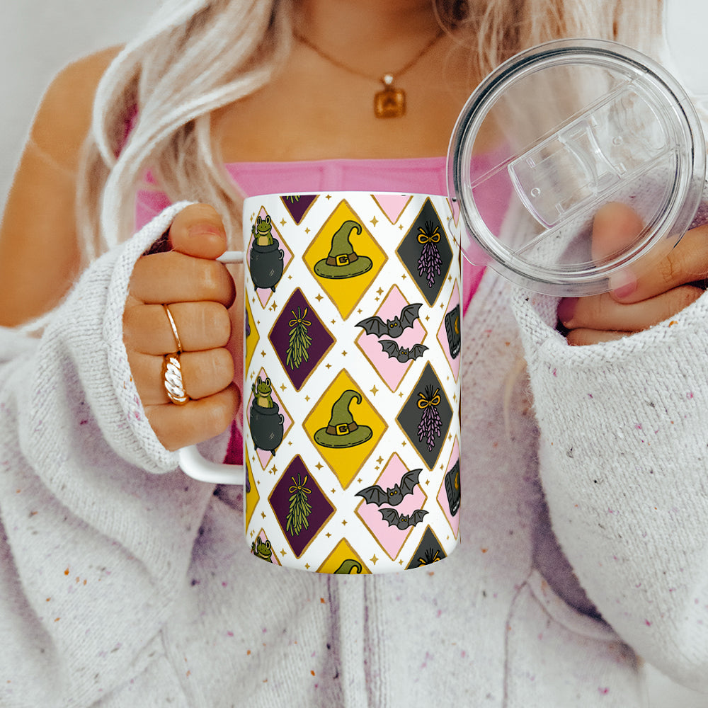 Witchy Pattern Insulated Travel Mug