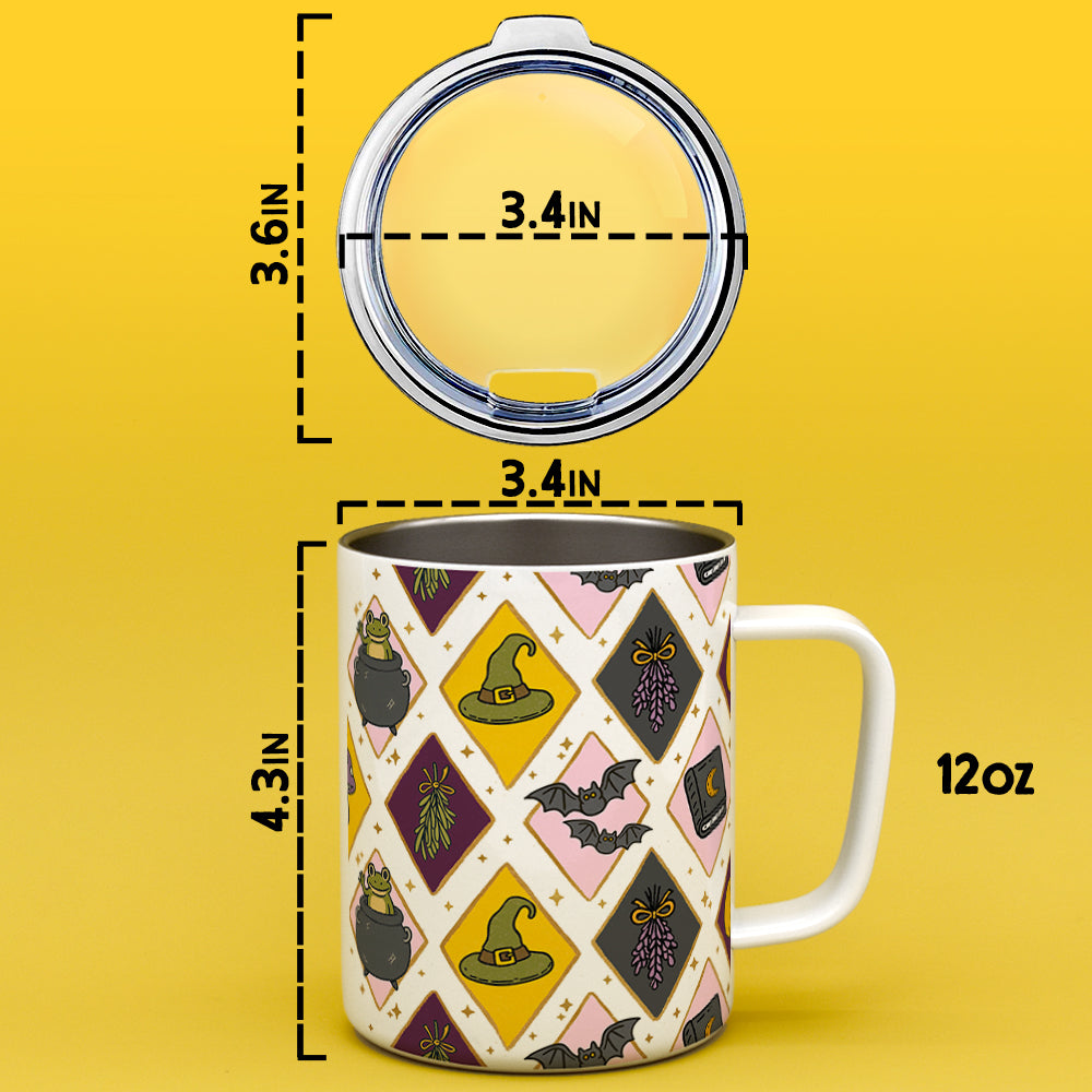 Witchy Pattern Insulated Travel Mug
