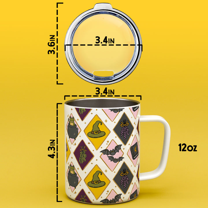 Witchy Pattern Insulated Travel Mug