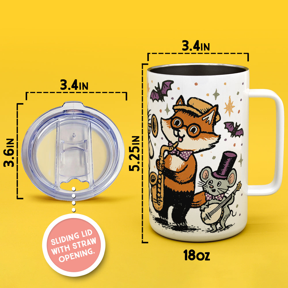 Halloween Jazz Band Insulated Travel Mug