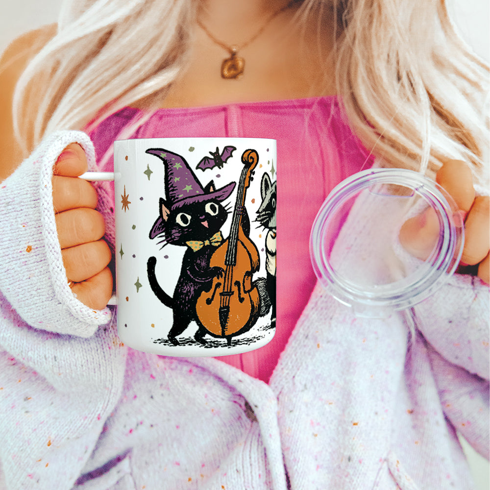 Halloween Jazz Band Insulated Travel Mug