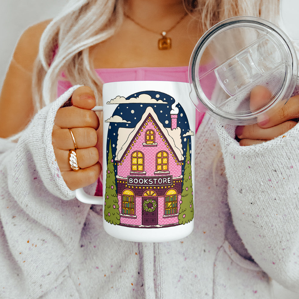 Winter Bookstore Insulated Travel Mug