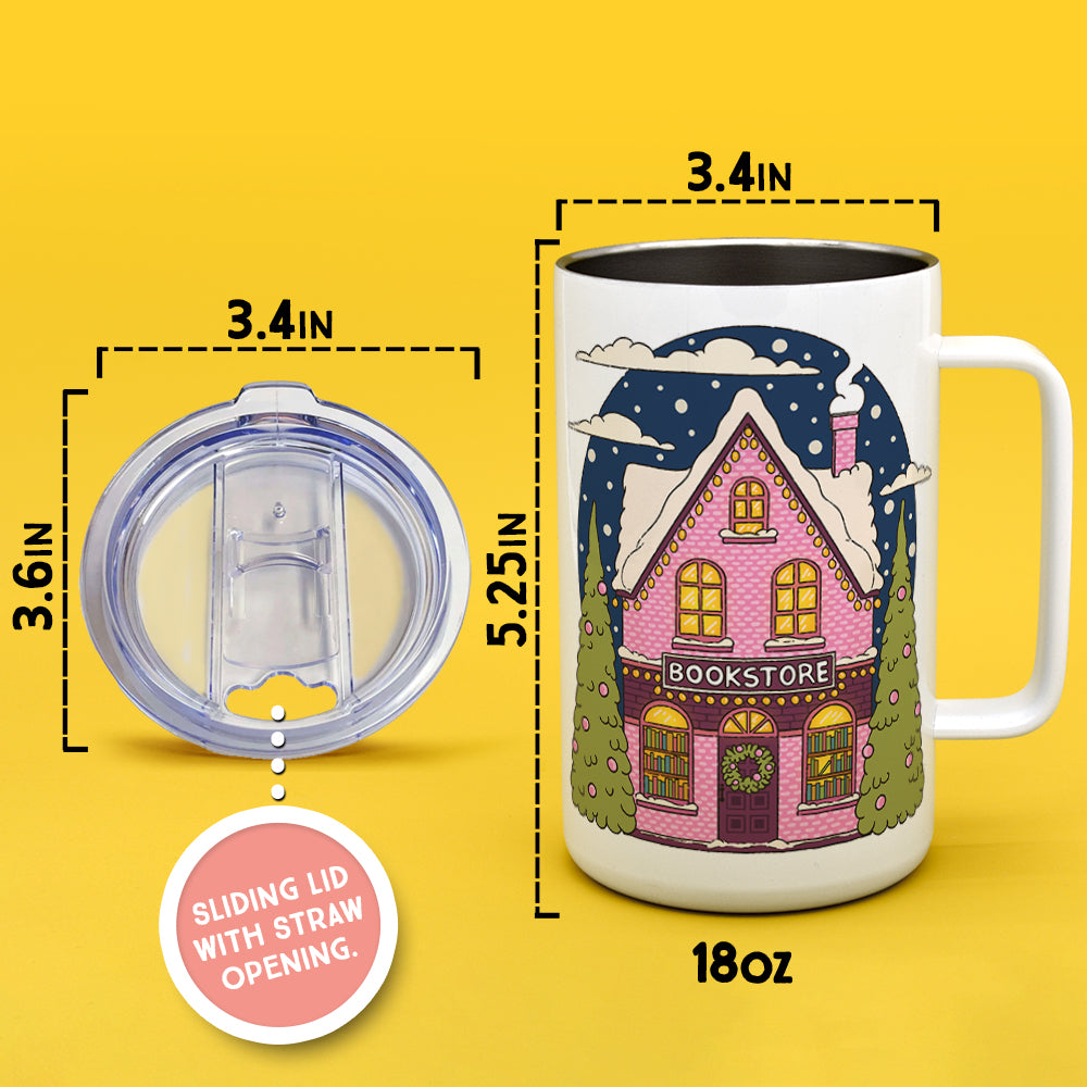 Winter Bookstore Insulated Travel Mug