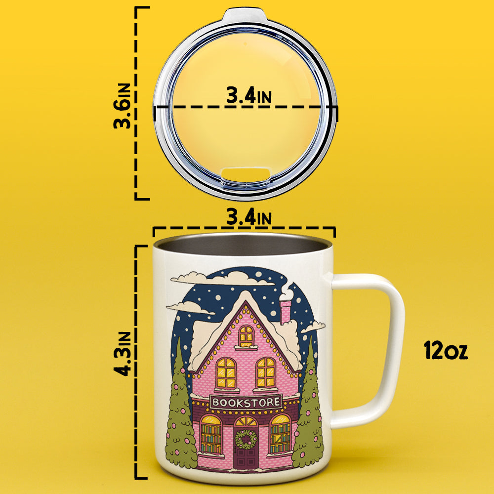 Winter Bookstore Insulated Travel Mug