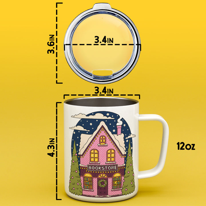 Winter Bookstore Insulated Travel Mug