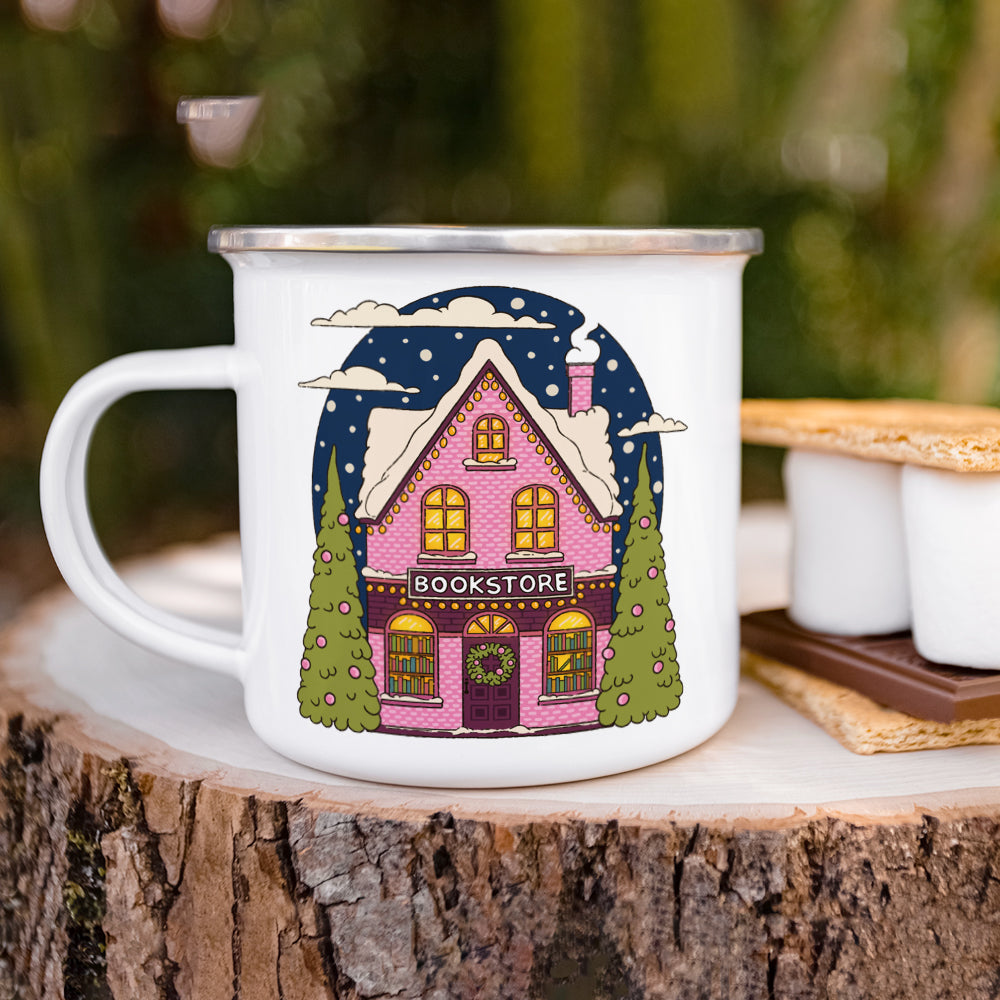 Winter Bookstore Camp Mug