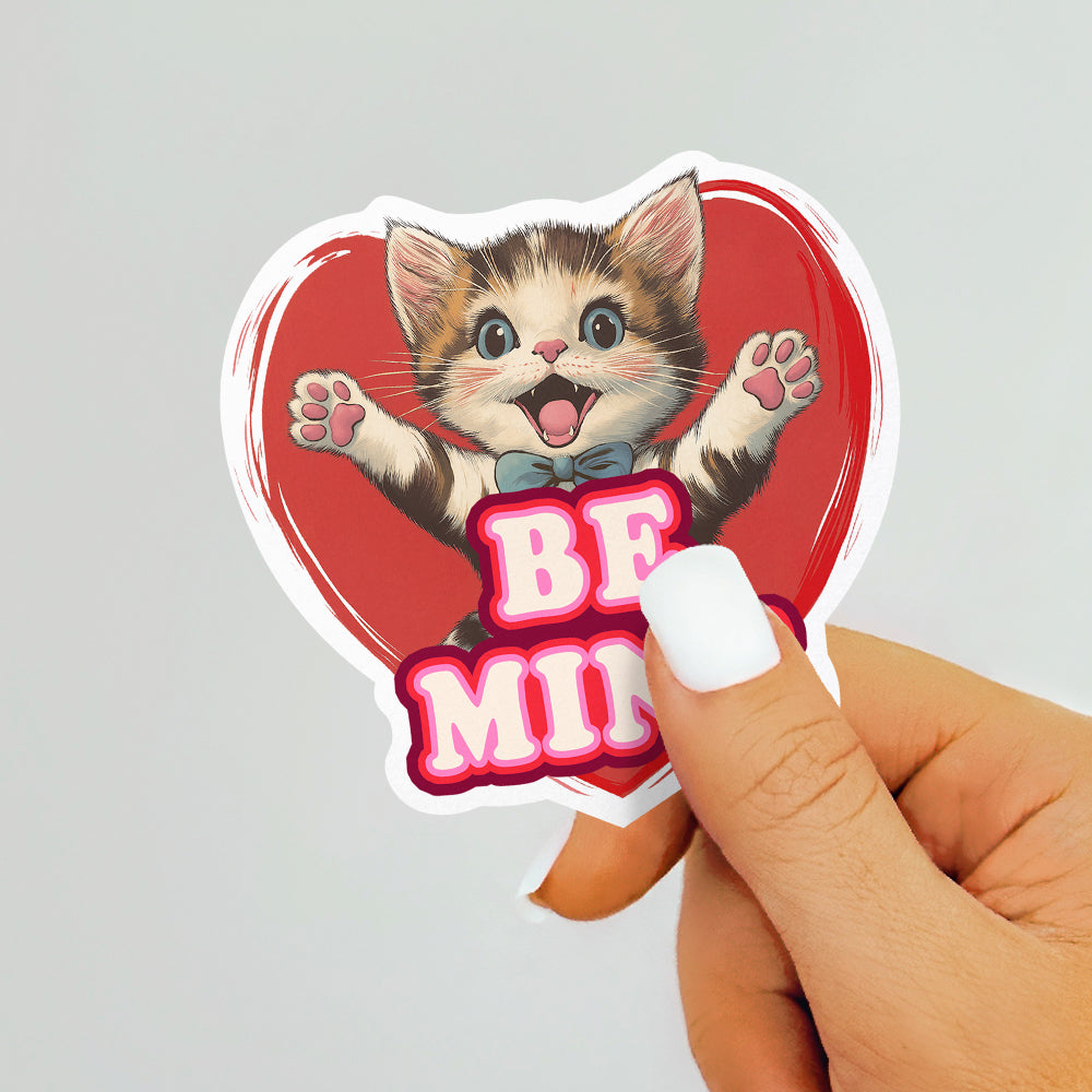 Be Mine Cat Sticker
