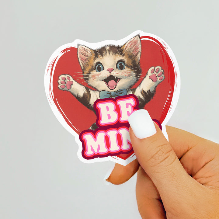 Be Mine Cat Sticker