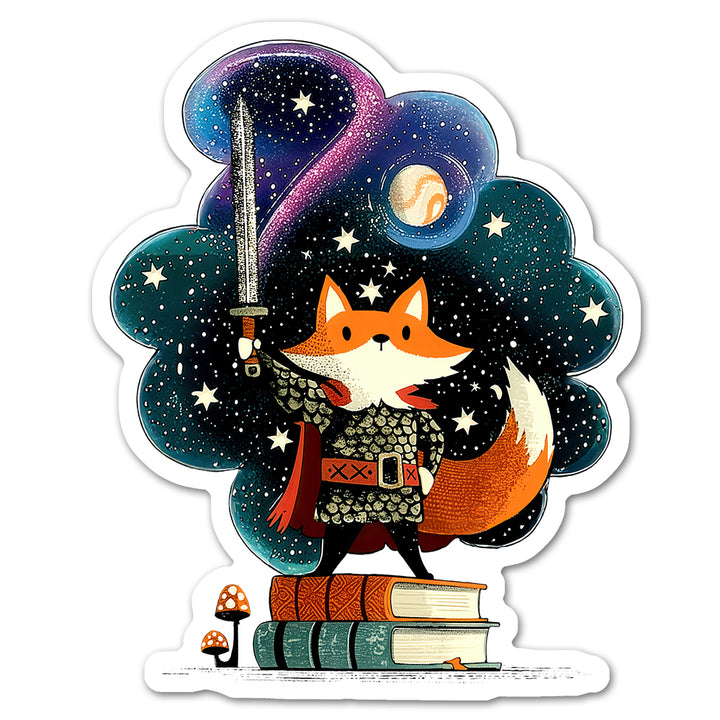 Bookish Fox Knight Sticker