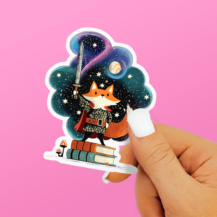 Bookish Fox Knight Sticker