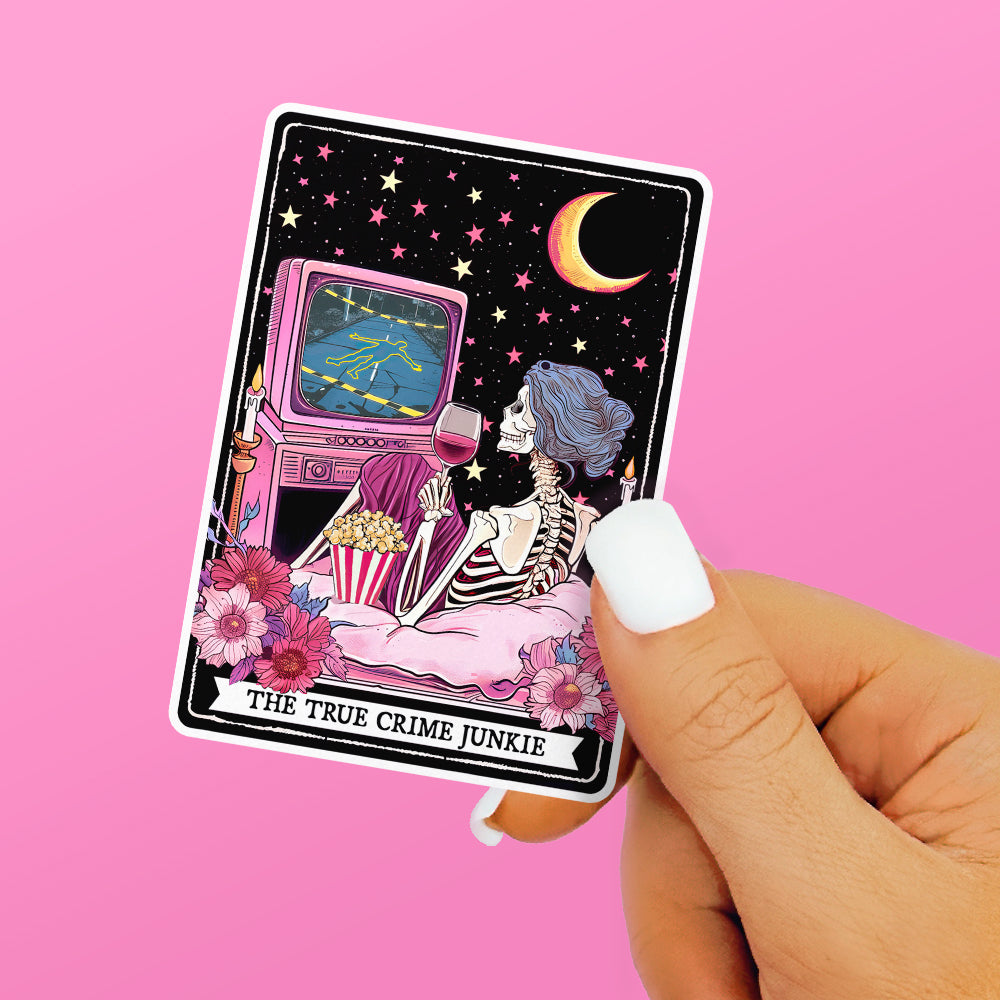 The True Crime Junkie Tarot Sticker