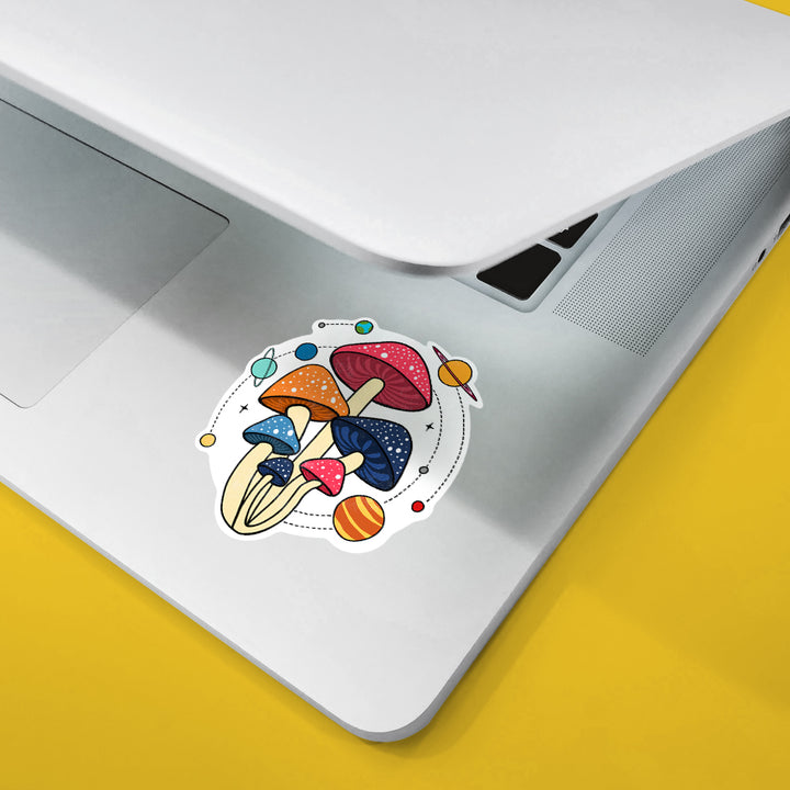 Cosmic Space Mushrooms Sticker