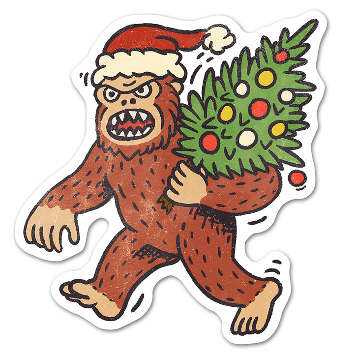 Christmas Bigfoot Sticker