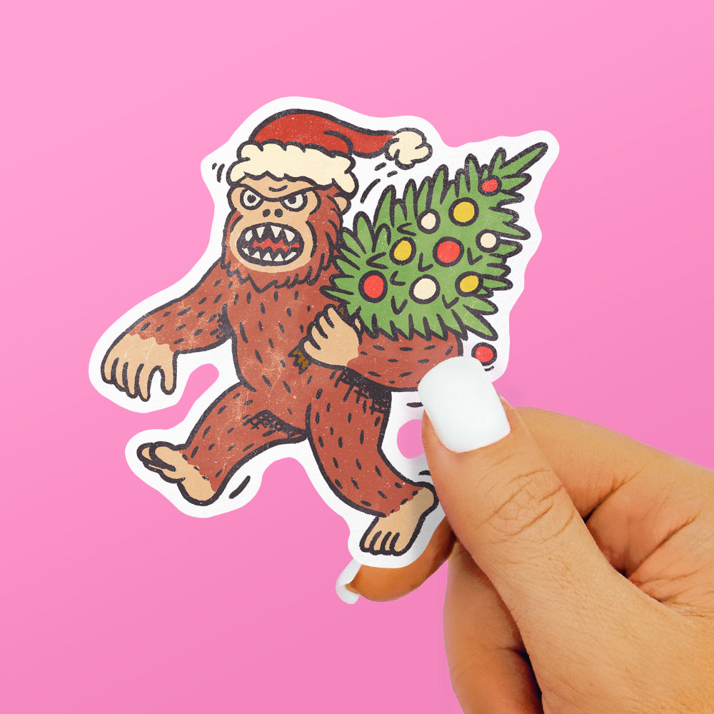 Christmas Bigfoot Sticker