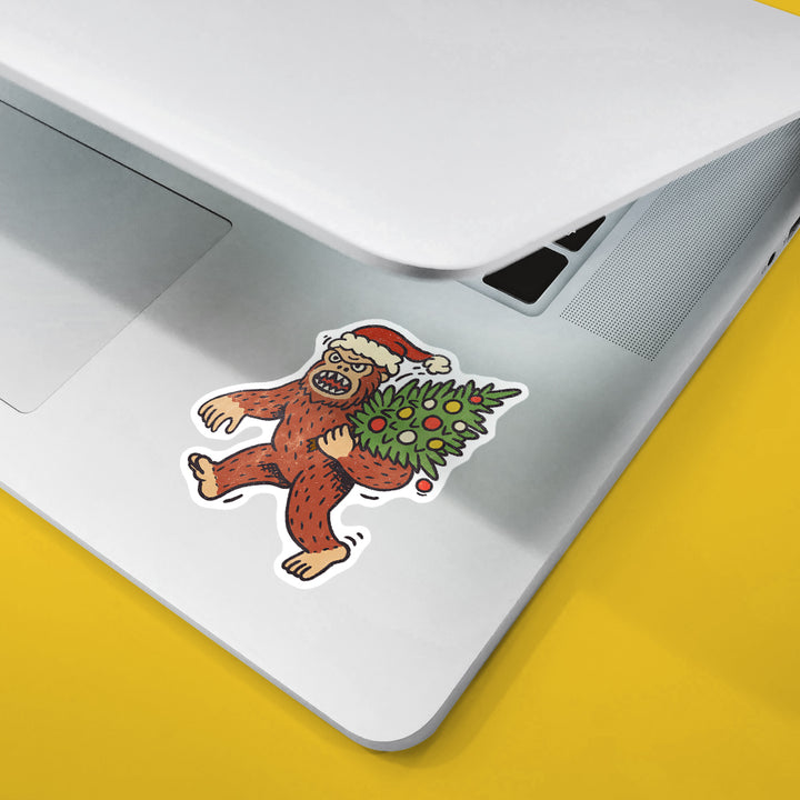 Christmas Bigfoot Sticker