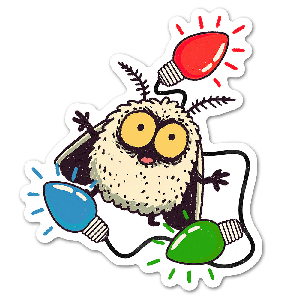 Christmas Lights Moth Sticker