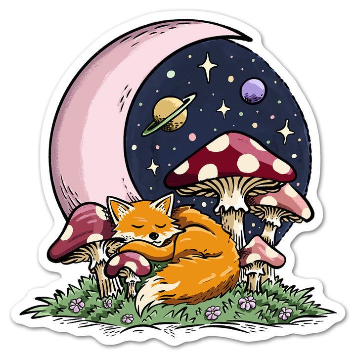 Celestial Sleeping Fox Sticker