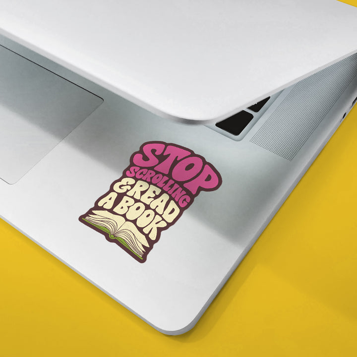 Stop Scrolling & Read a Book Sticker