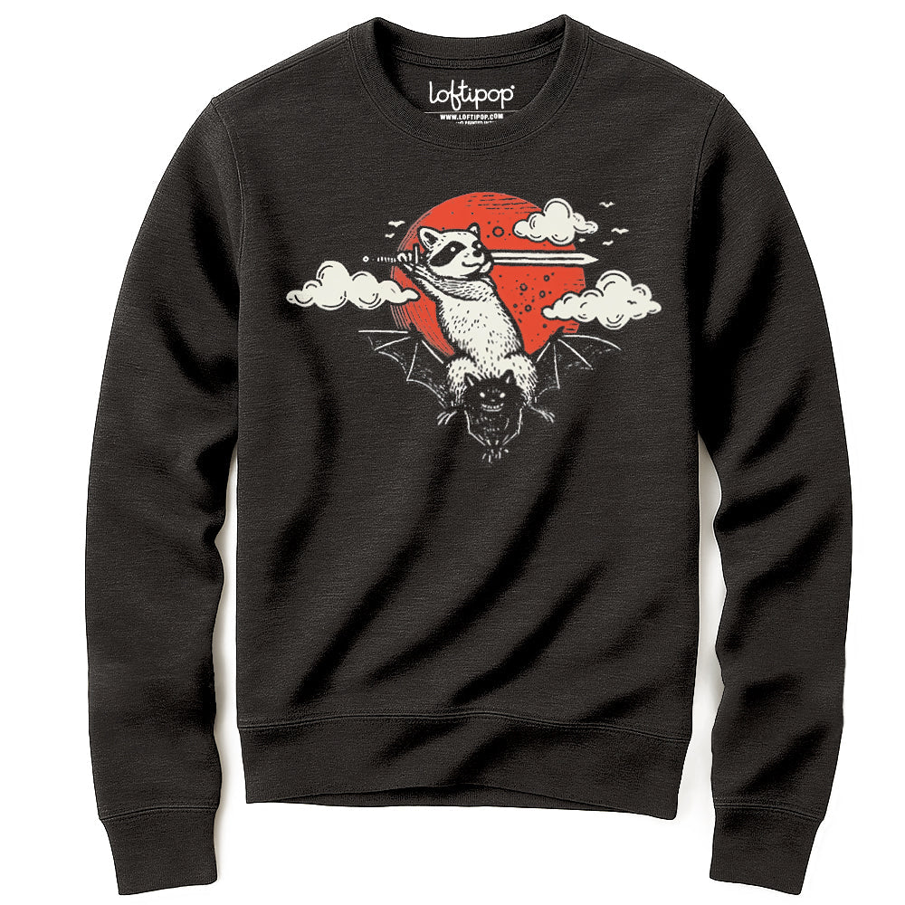 Adventure Raccoon Crewneck Sweatshirt - Loftipop