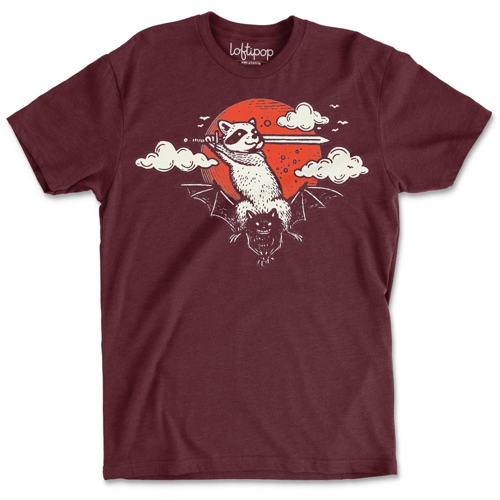 Adventure Raccoon Crewneck T-Shirt - Loftipop