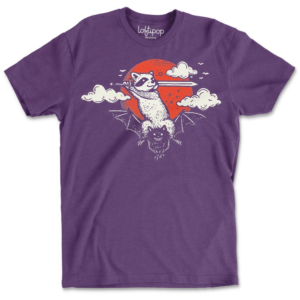 Adventure Raccoon Crewneck T-Shirt - Loftipop