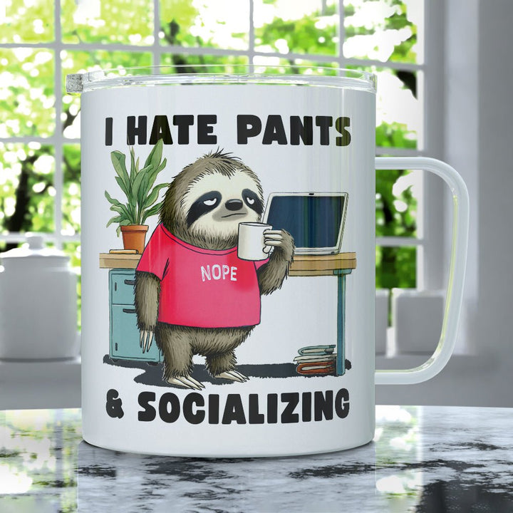 Antisocial Sloth Insulated Travel Mug - Loftipop