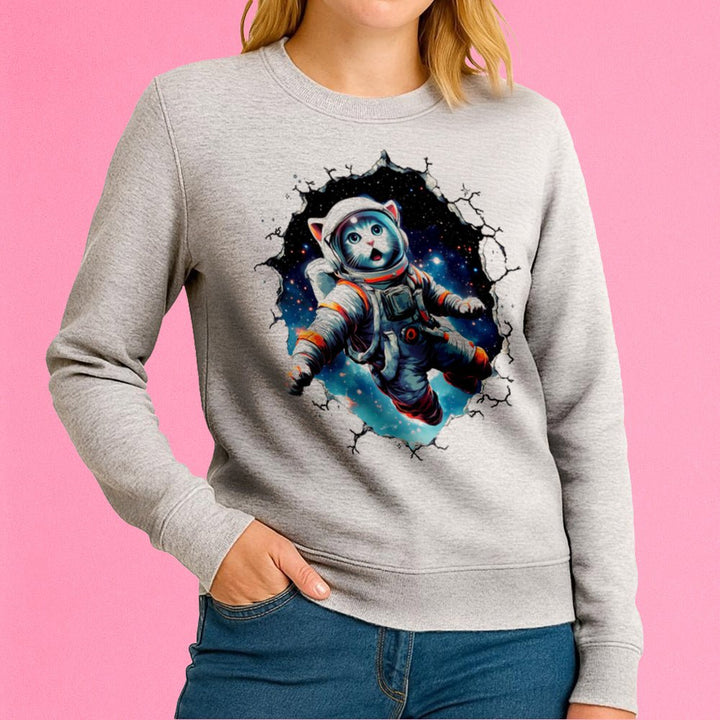 Astronaut Cat Crewneck Sweatshirt - Loftipop
