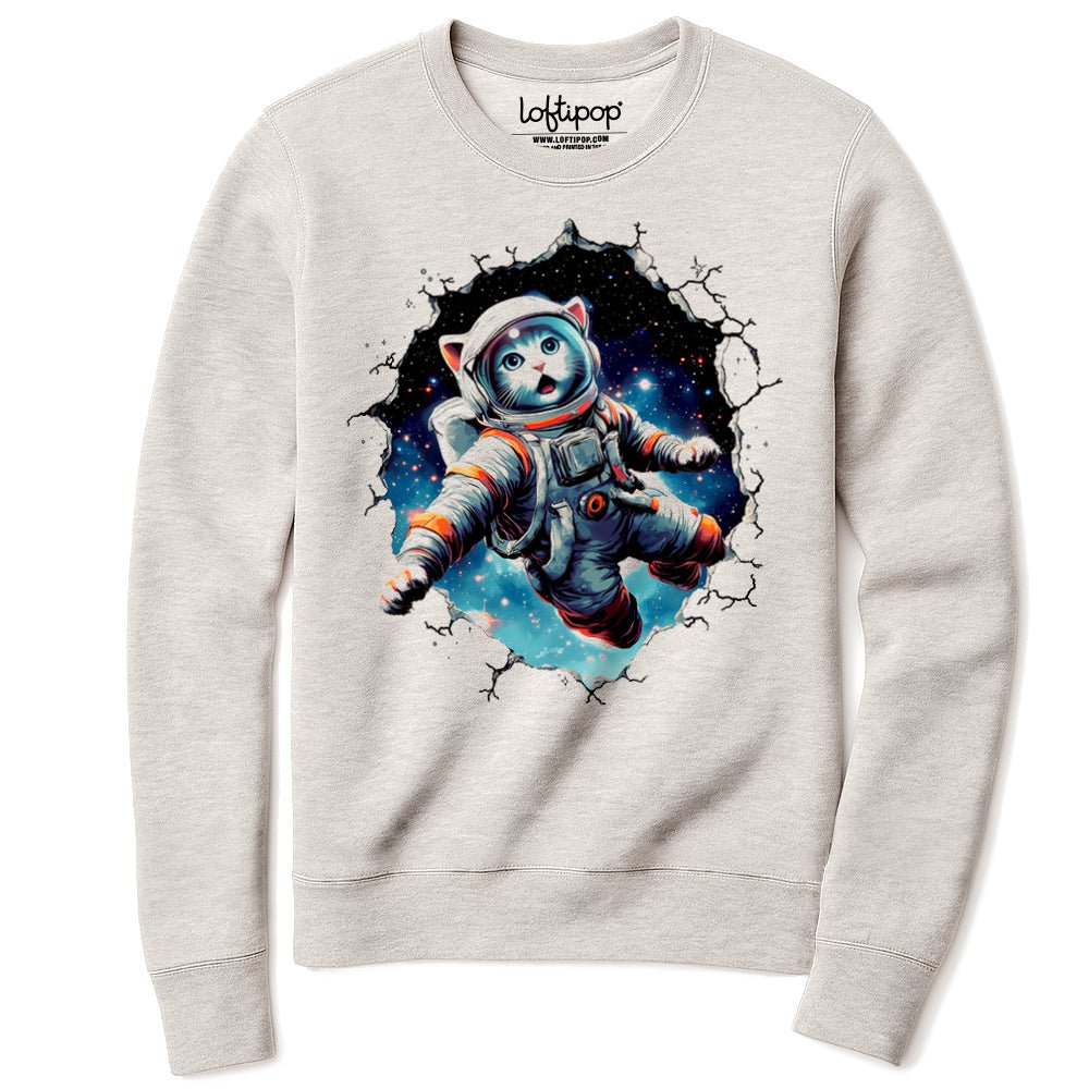 Astronaut Cat Crewneck Sweatshirt - Loftipop