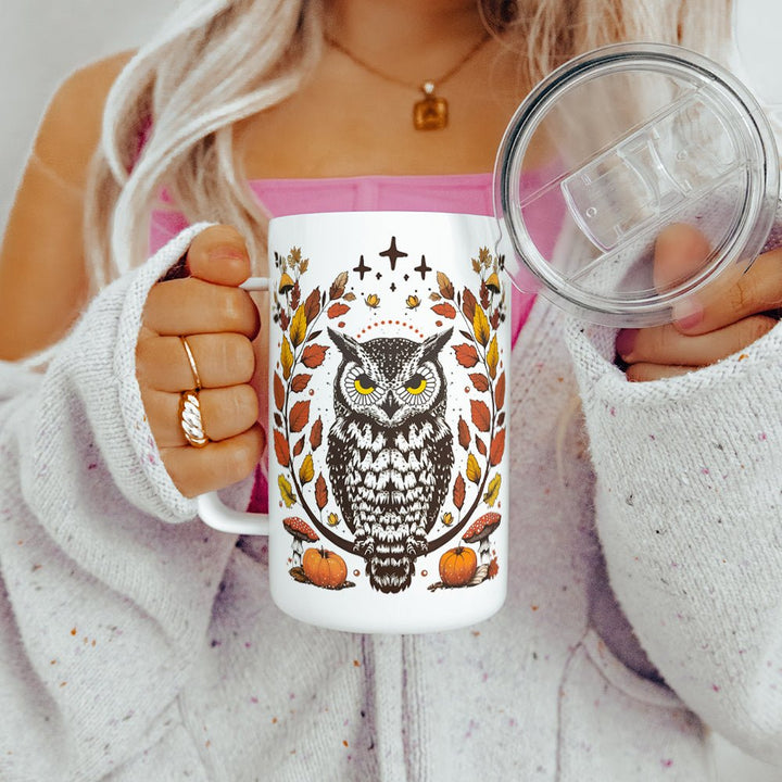Autumn Owl Insulated Travel Mug - Loftipop