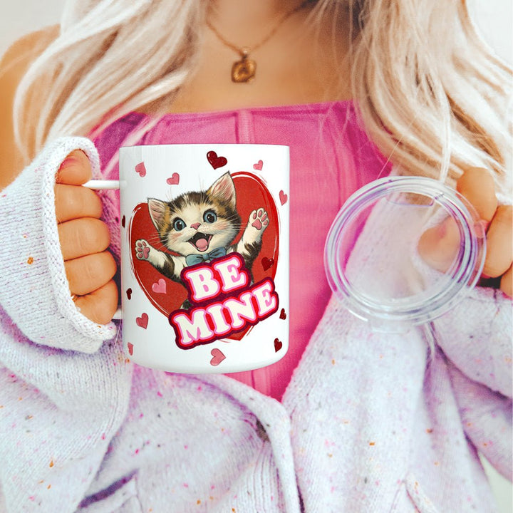 Be Mine Cat Insulated Travel Mug - Loftipop