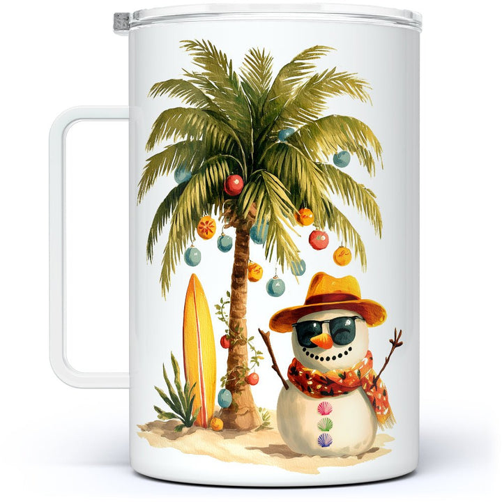 Beach Snowman Insulated Travel Mug - Loftipop