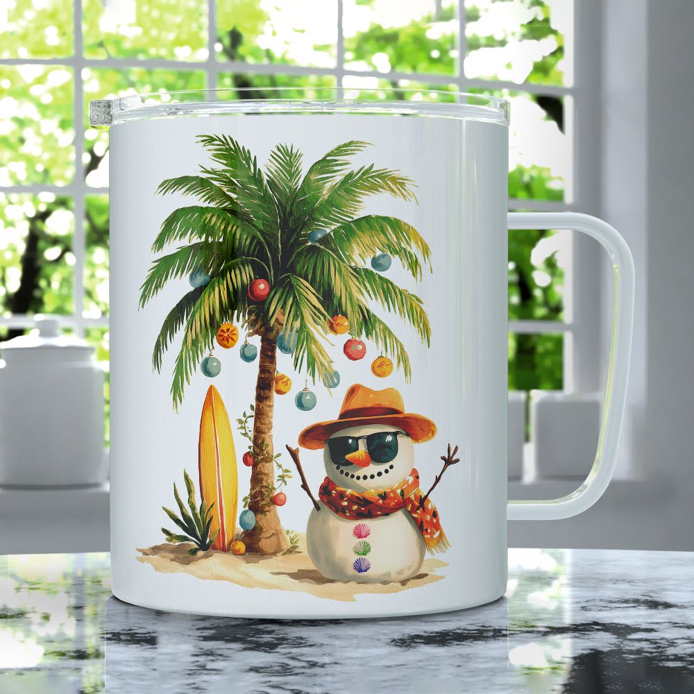 Beach Snowman Insulated Travel Mug - Loftipop