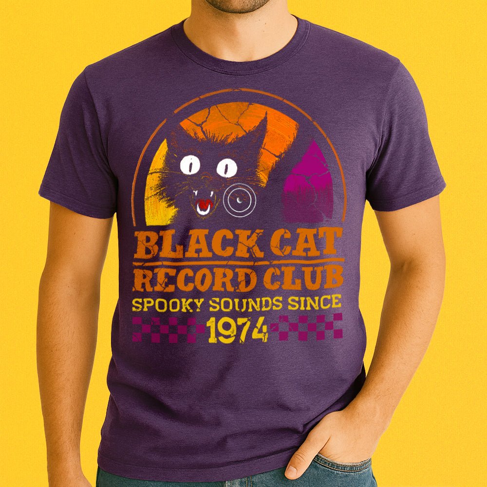 Black Cat Record Club Crewneck Tshirt - Loftipop