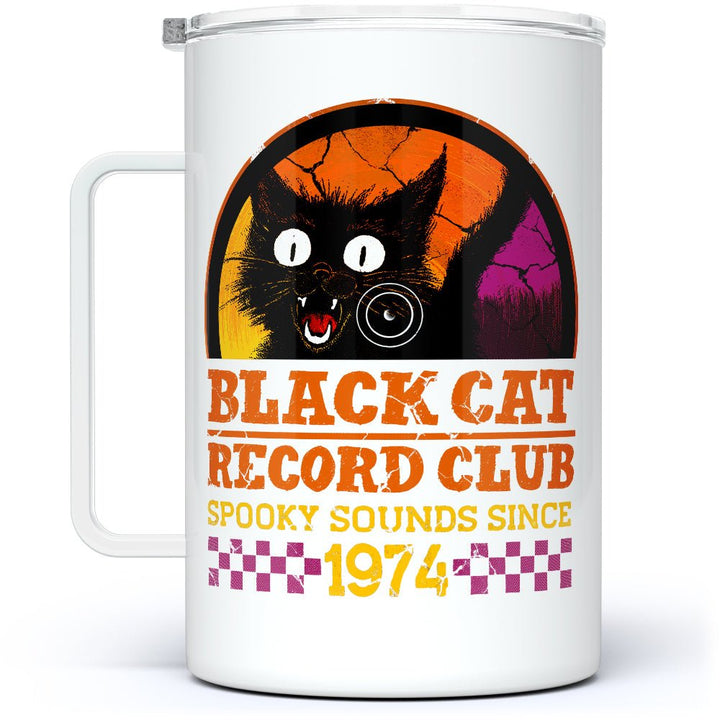 Black Cat Record Club Insulated Travel Mug - Loftipop