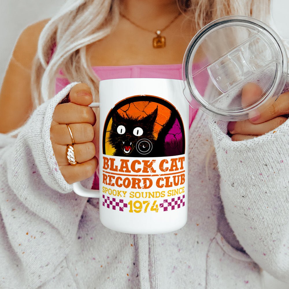 Black Cat Record Club Insulated Travel Mug - Loftipop