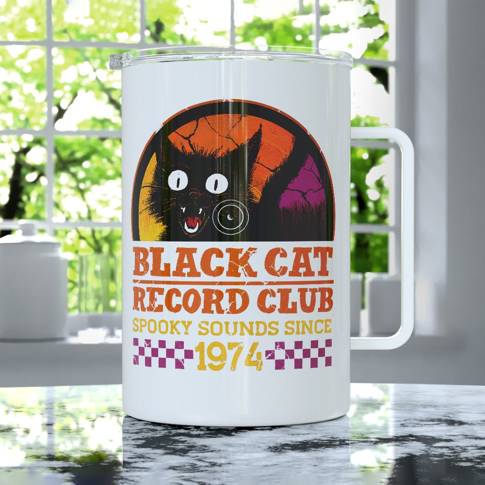 Black Cat Record Club Insulated Travel Mug - Loftipop