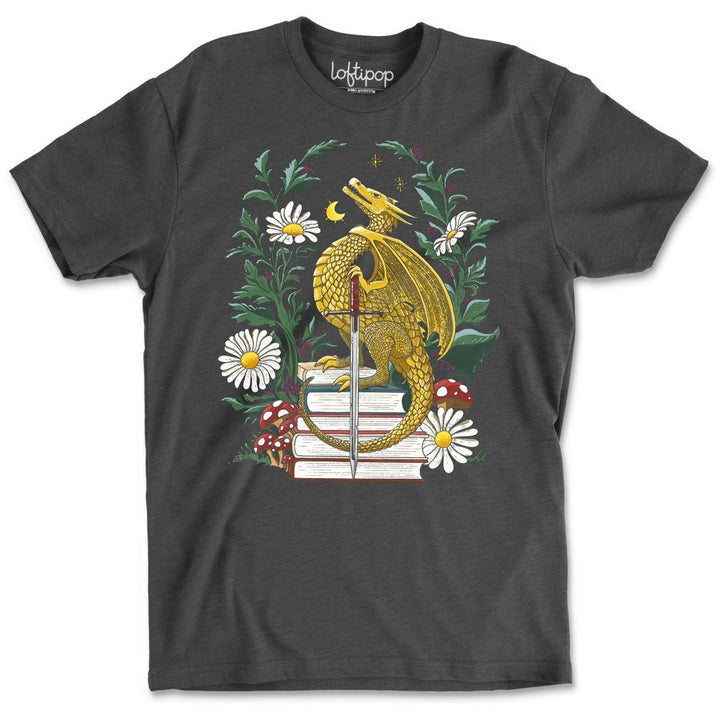 Bookish Dragon Crewneck Tshirt - Loftipop