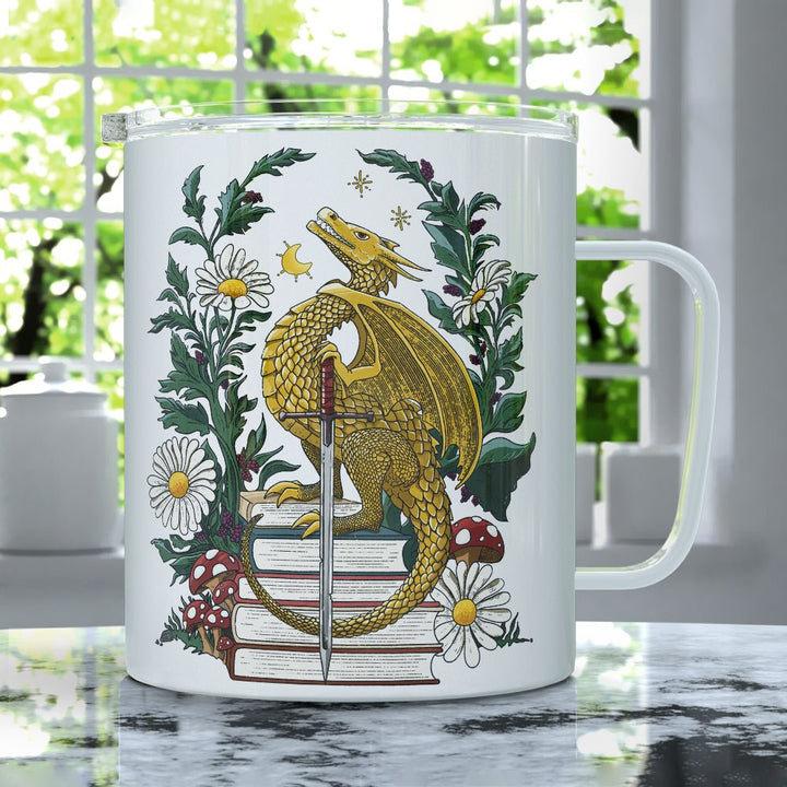 Bookish Dragon Insulated Travel Mug - Loftipop