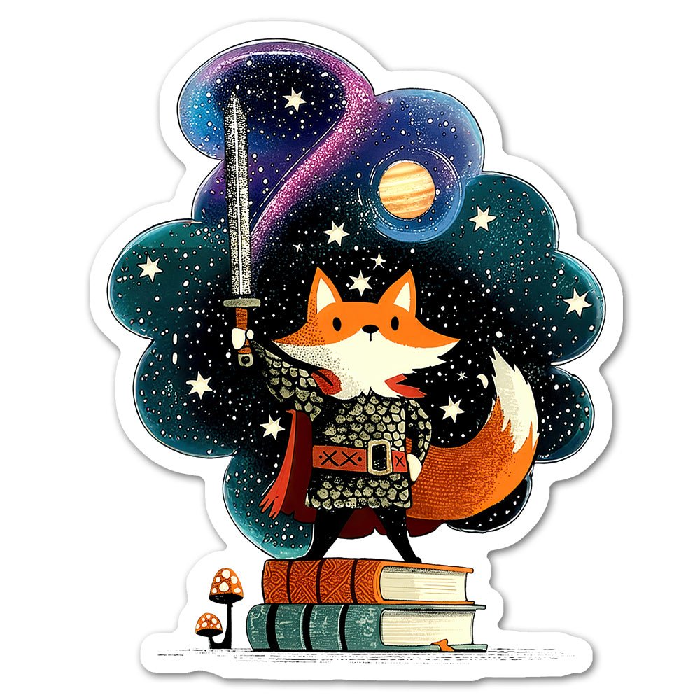 Bookish Fox Knight Sticker - Loftipop