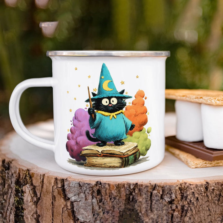 Bookish Wizard Cat Camp Mug - Loftipop