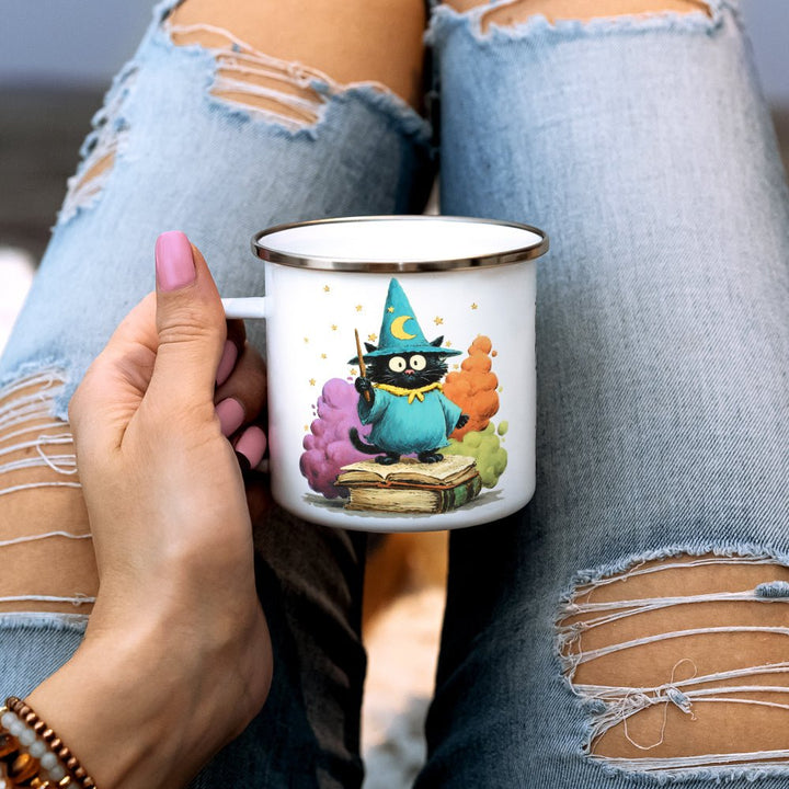 Bookish Wizard Cat Camp Mug - Loftipop