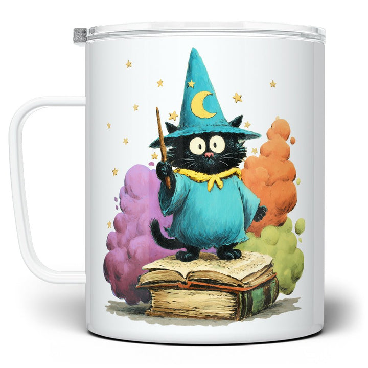Bookish Wizard Cat Insulated Travel Mug - Loftipop