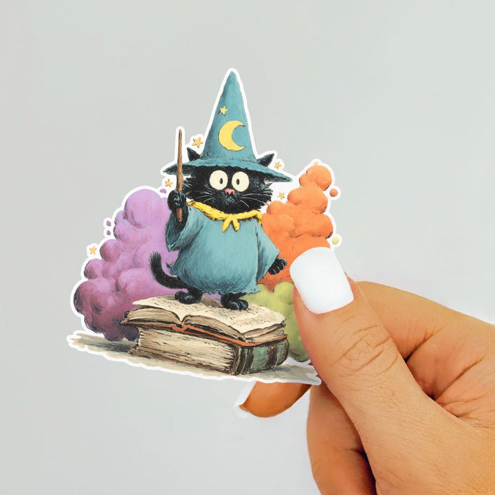 Bookish Wizard Cat Sticker - Loftipop
