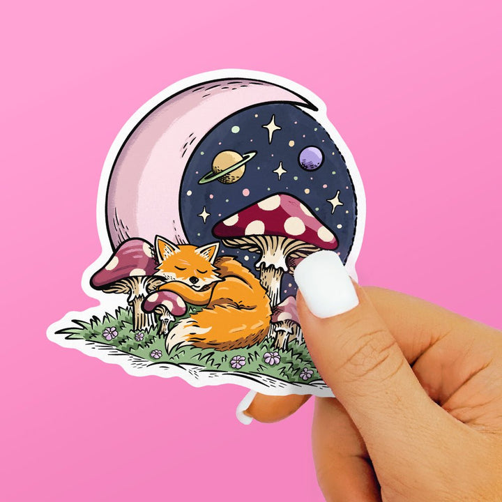 Celestial Sleeping Fox Sticker - Loftipop