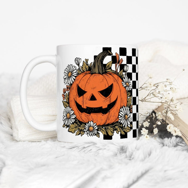 Checkered Pumpkin Mug - Loftipop