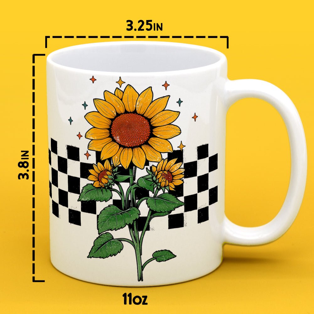 Checkered Sunflower Mug - Loftipop
